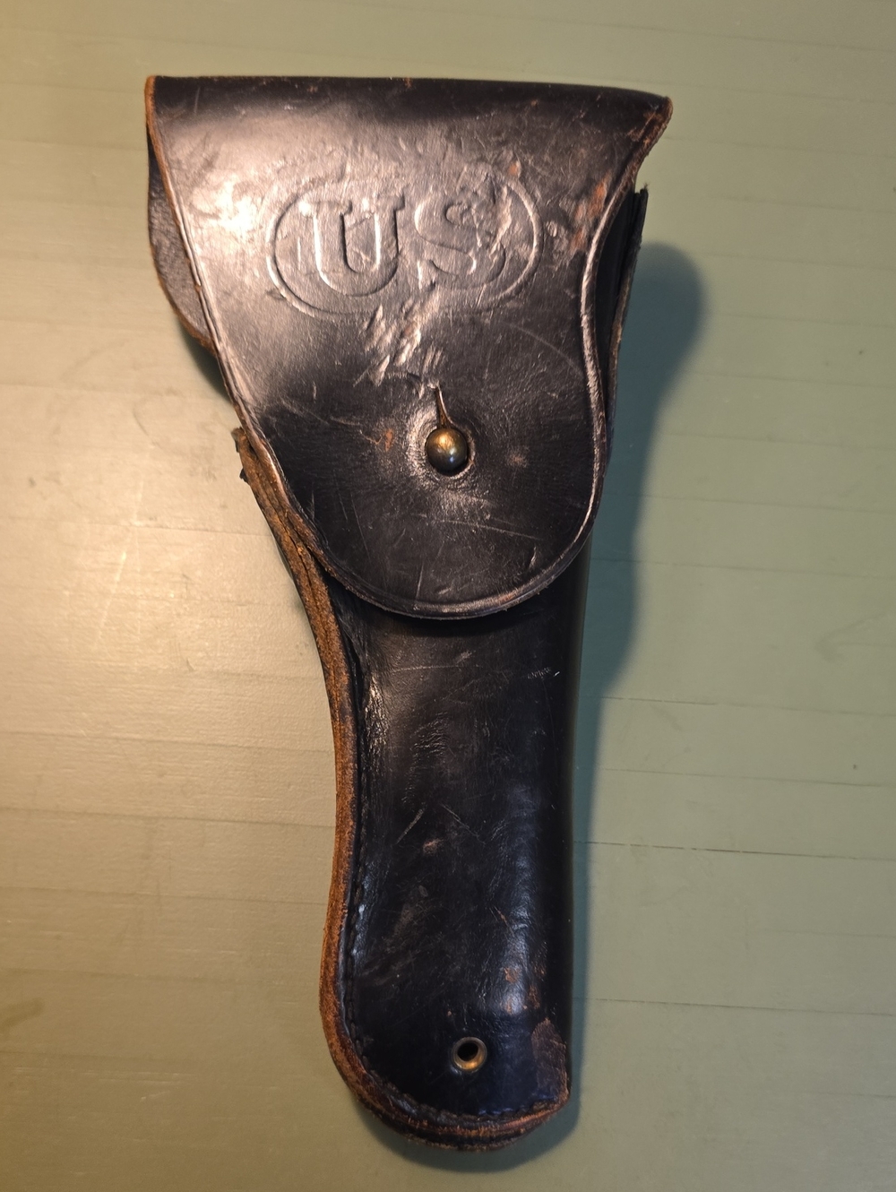 Vintage BUCHEIMER Vietnam War-era US Army M1916 leather holster, MRT Mar 1963